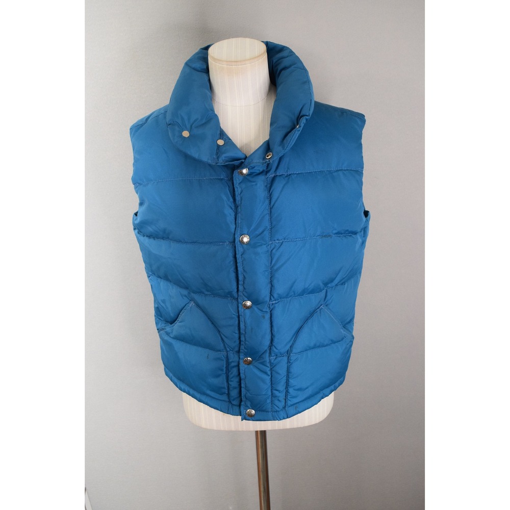Vintage The North Face Down Puffer Vest Small  Blue Made in USA Mens
